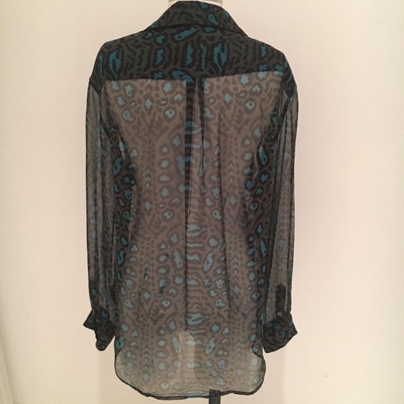 Equipment Femme Blouse - Green/Blue Leopard - Picture 4 of 5